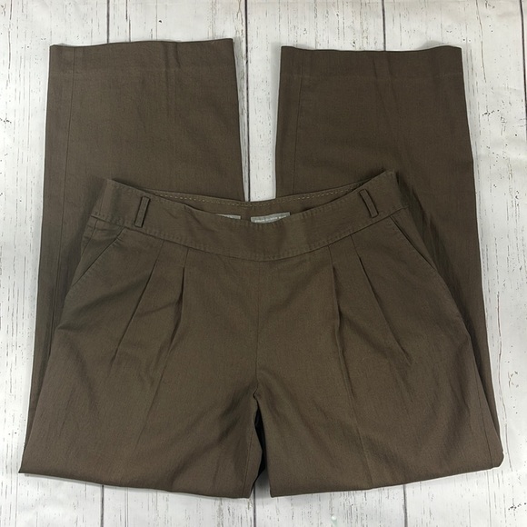 J.Jill Genuine Fit Below Waist Brown Linen Blend Beachy Pants Womens Size 14 NWT - Picture 1 of 11